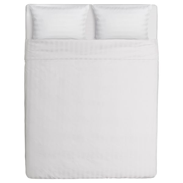 Пододеяльник и 2 наволочки СТРАНДГИЛЛЕН, полоска, белый (150x200/50x70 см) - схема-чертеж с размерами