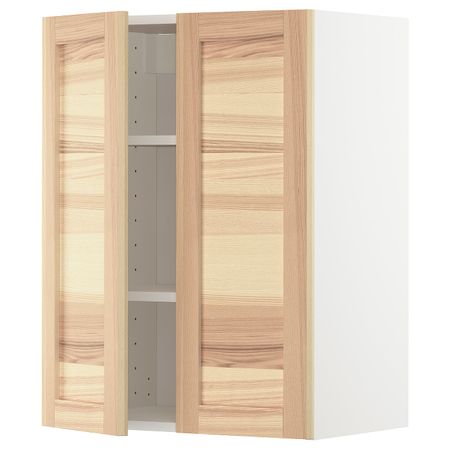 Навесной шкаф с полками/2дверцы, белый/Торхэмн ясень 60x80 см IKEA METOD МЕТОД 693.016.04