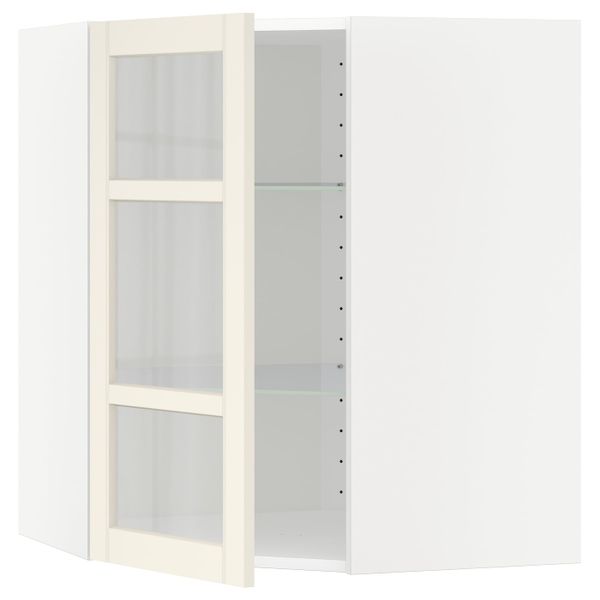 Угловой навесной шкаф с полками, стекляными дв, белый/Хитарп белый с оттенком 68x80 см IKEA METOD МЕТОД 992.404.35 - схема-чертеж с размерами