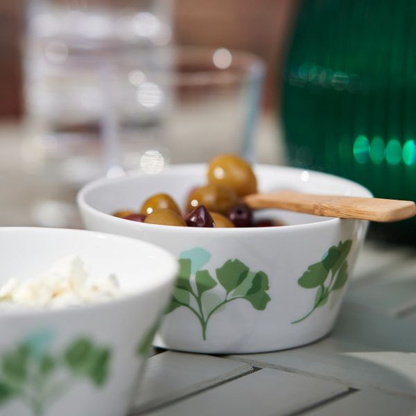 Миска, орнамент «листья» белый/зеленый 13 см IKEA STILENLIG СТИЛЕНЛИГ 804.834.57 - схема-чертеж с размерами