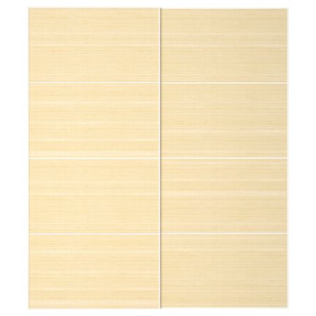 Пара раздвижных дверей, светлый бамбук 200x236 см IKEA FJELLHAMAR ФЬЕЛЬХАМАР 693.114.91