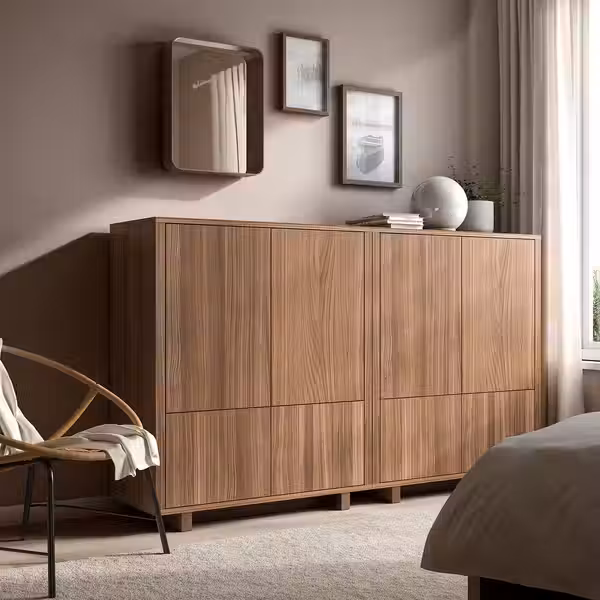 DVÄRGSYREN ДВЭРГСЮРЕН Зеркало - шпон грецкого ореха 40x50 см - схема-чертеж с размерами