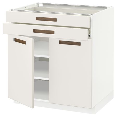 Напольный шкаф, 2 дверцы, 2 ящика МЕТОД / ФОРВАРА, белый, Мэрста белый (80x60 см)