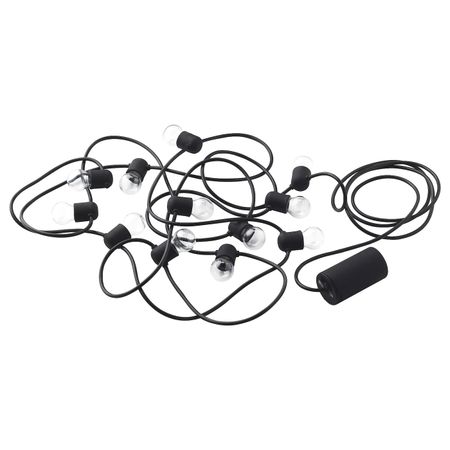 Гирлянда, 12 светодиодов, для сада/с батарейным питанием черный IKEA UTSUND УТСУНД 104.211.37