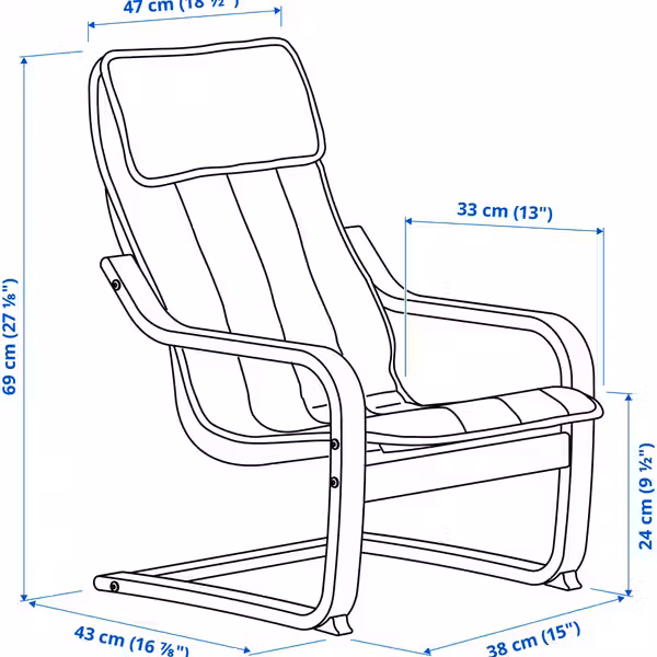 IKEA в интерьере - схема-чертеж с размерами