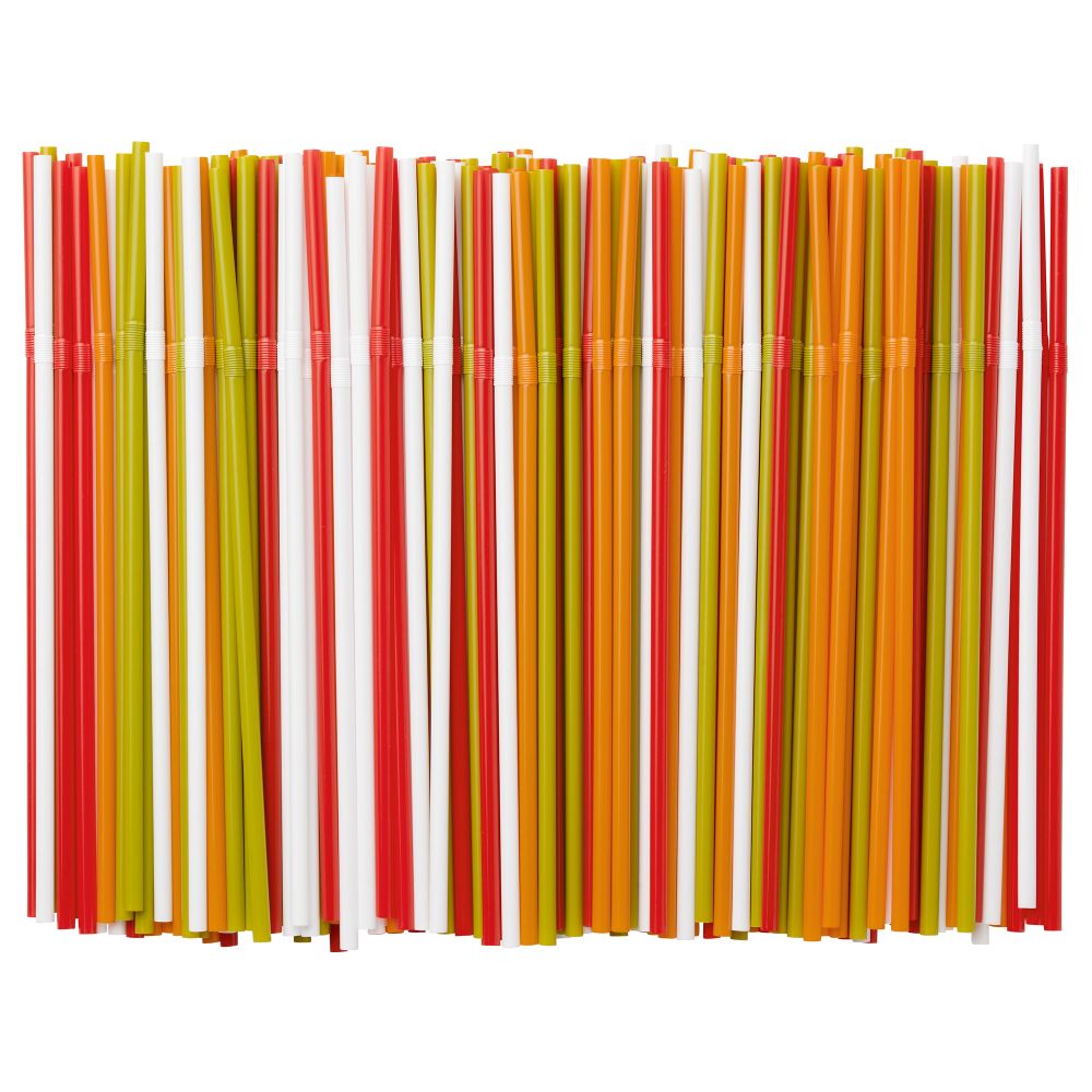 Трубочка СОДА, бел/зелен, красный/оранжевый - фото 1
