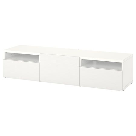 Тумба под ТВ с ящиками и дверцей, белый/Лаксвикен белый 180x42x39 см IKEA BESTÅ БЕСТО 094.324.91