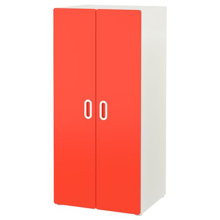 Шкаф платяной, белый, красный 60x50x128 см IKEA STUVA СТУВА / FRITIDS ФРИТИДС 392.528.03