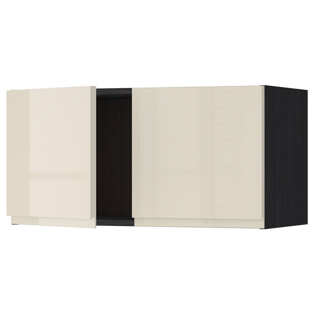 Навесной шкаф с 2 дверями, черный, Воксторп глянцевый светло-бежевый 80x40 см IKEA МЕТОД 392.406.93 - схема-чертеж с размерами