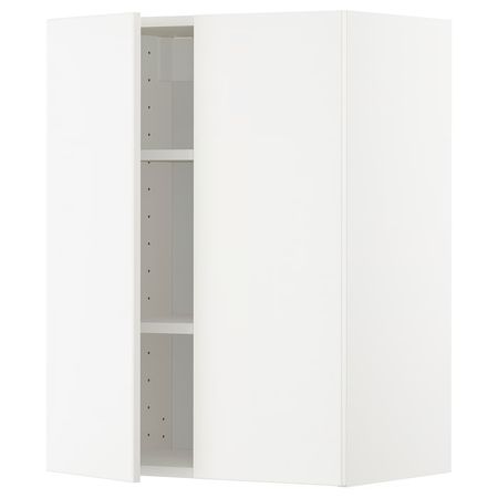 METOD Навесной шкаф с полками/2дверцы - белый/Veddinge белый 60x80 см