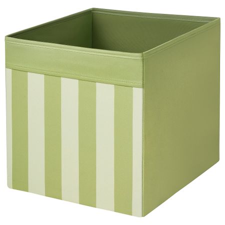 Коробка, 33x38x33 см, с рисунком зеленый, бежевый IKEA DRÖNA ДРЁНА 505.444.38