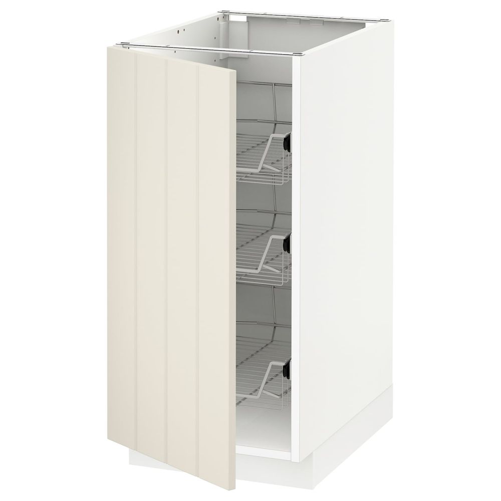 Напольный шкаф с проволочные ящиками, белый/Хитарп белый с оттенком 40x60 см IKEA METOD МЕТОД 292.263.72 - схема-чертеж с размерами