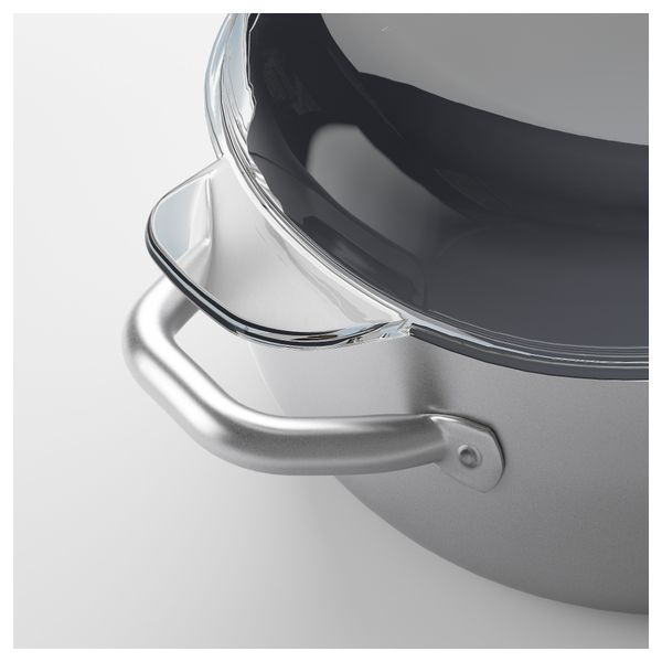 Казан с крышкой ИКЕА/365+, нержавеющ сталь, прозрачное стекло (5 л) - схема-чертеж с размерами