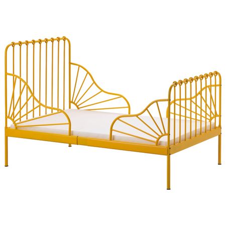Раздвижная кровать с реечным дном, темно-желтый, 80x200 см IKEA МИННЕН 592.969.24