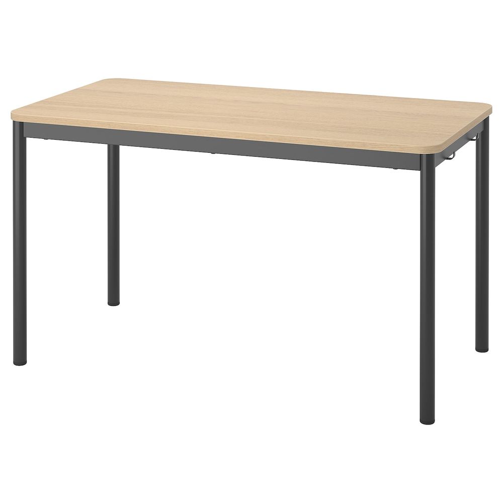 Стол, дубовый шпон, беленый/антрацит 130x70 см IKEA TOMMARYD ТОММАРЮД 593.875.23 - фото 1