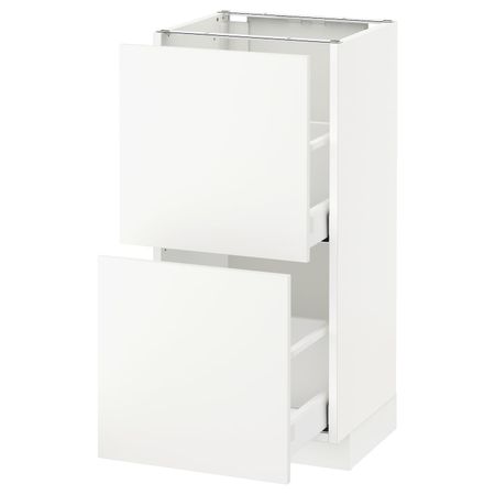 Напольный шкаф с 2 ящиками, белый/Хэггеби белый 40x37 см IKEA METOD МЕТОД / MAXIMERA МАКСИМЕРА 692.315.12