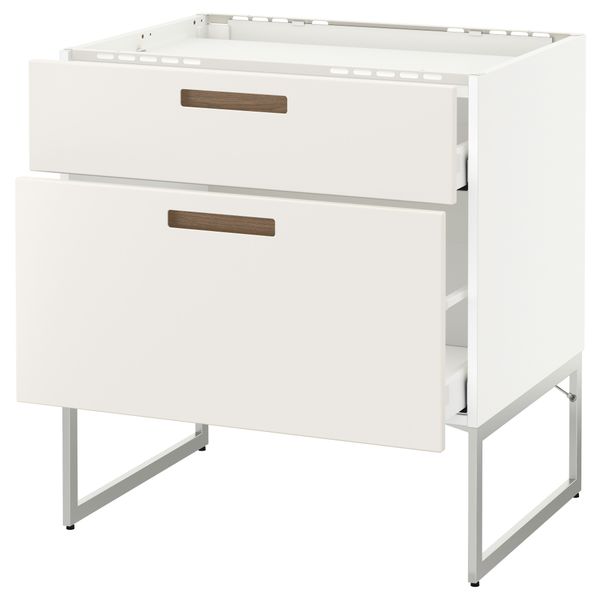 Напольный шкаф, 2 фронтальных панели, 3 ящика МЕТОД / МАКСИМЕРА, белый, Мэрста белый - схема-чертеж с размерами
