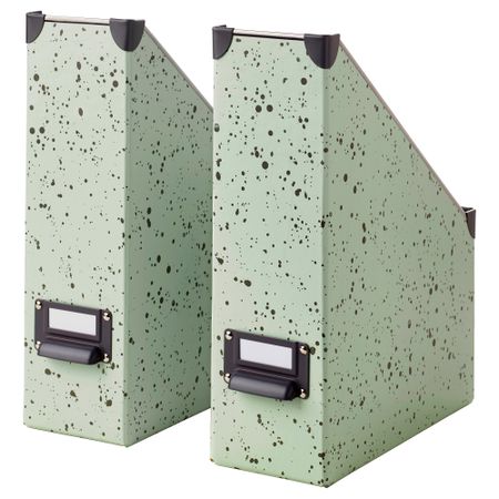 Подставка для журналов ФЬЕЛЛА, светло-зеленый, в горошек