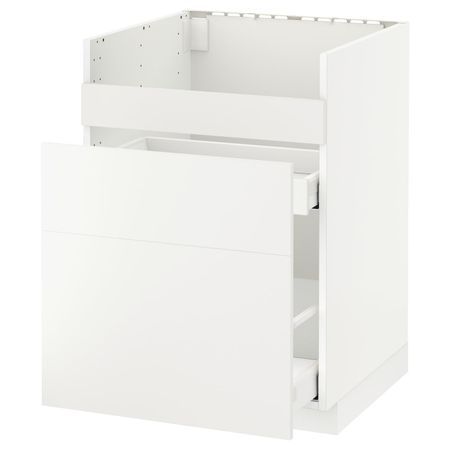 Напольный шкаф для мойки ХАВСЕН/3фасада/2ящ, белый/Хэггеби белый 60x60 см IKEA METOD МЕТОД 792.804.46