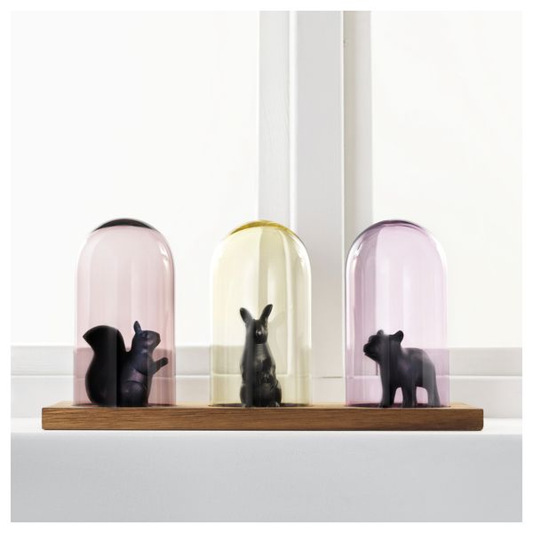 Стеклянный клош на подставке ГЭРЛИГА, разноцветный (14 см) - схема-чертеж с размерами