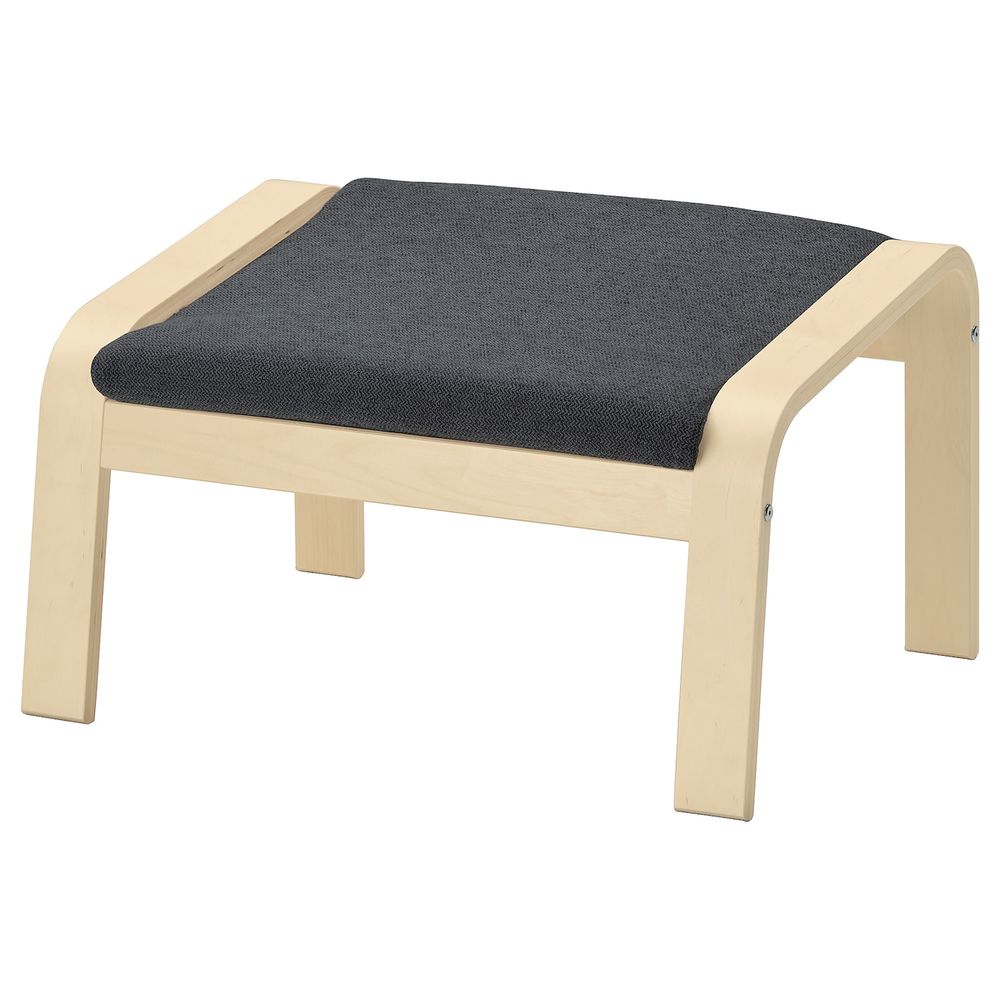 Табурет для ног, березовый шпон/Хили темно-серый IKEA POÄNG ПОЭНГ 793.193.97 - фото 1