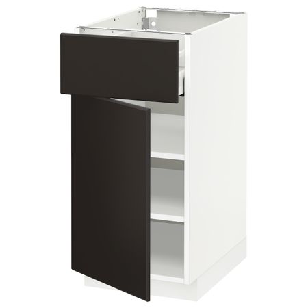Напольный шкаф с ящиком/дверцей, белый/Кунгсбакка антрацит 40x60 см IKEA METOD МЕТОД / MAXIMERA МАКСИМЕРА 194.451.48