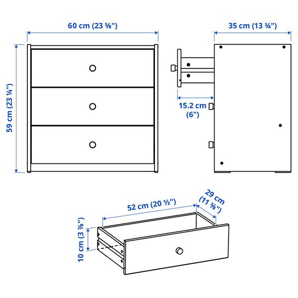 IKEA, дополнительный ракурс - схема-чертеж с размерами