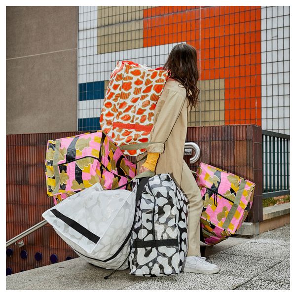 Сумка ОМБЮТЕ, белый/черный, прозрачный (128 л) - схема-чертеж с размерами