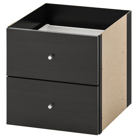 Вставка с 2 ящиками, черно-коричневый 33x33 см IKEA KALLAX КАЛЛАКС 103.795.53