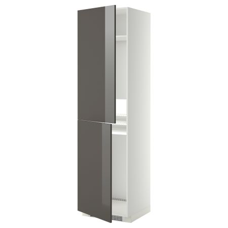 Высокий шкаф для холодильника или морозильника, МЕТОД, белый, Рингульт серый