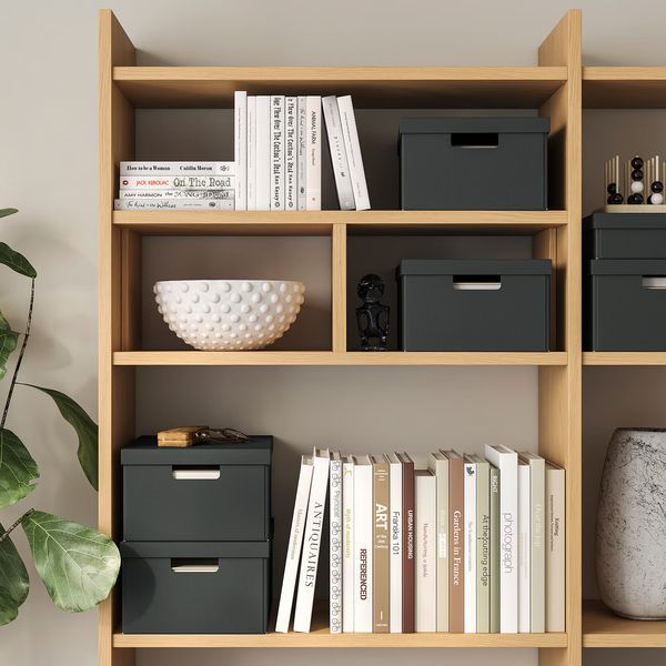 FJÄDERHARV ФЬЕДЕРХАРВ Коробка с крышкой - антрацит 25x35x16 см - фото 4