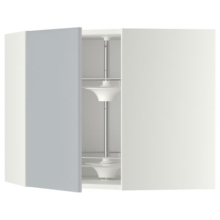 Угловой навесного шкаф с вращающейся секцией, 68x60 см, белый, Veddinge серый IKEA METOD МЕТОД 091.201.02