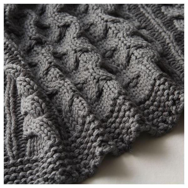 Плед ВИВИАННА, вязаный, серый (120x180 см) - фото 2