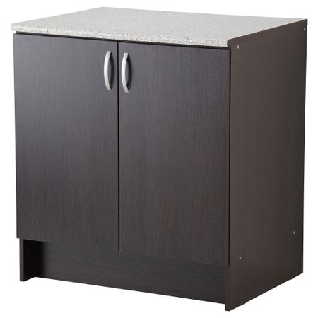 Напольный шкаф с дверьми АЛЬБРУ, черно-коричневый (80x89 см)
