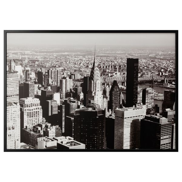 Картина с рамой БЬЁРКСТА, Мегаполис, черный (200x140 см) - фото 1