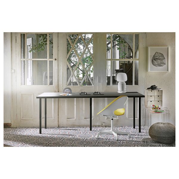 Письменный стол, 200x60 см, темно-серый-черный IKEA LAGKAPTEN ЛАГКАПТЕН, ADILS АДИЛЬС 894.175.28 - фото 5