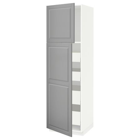 Высокий шкаф, 2 дверцы, 4 ящика, 60x60x200 cm IKEA METOD МЕТОД, MAXIMERA МАКСИМЕРА 194.659.14
