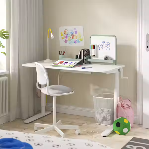 RELATERA Стол-трансформер, комбинация - белый/светлый серо-зеленый 117x60 см - фото 2