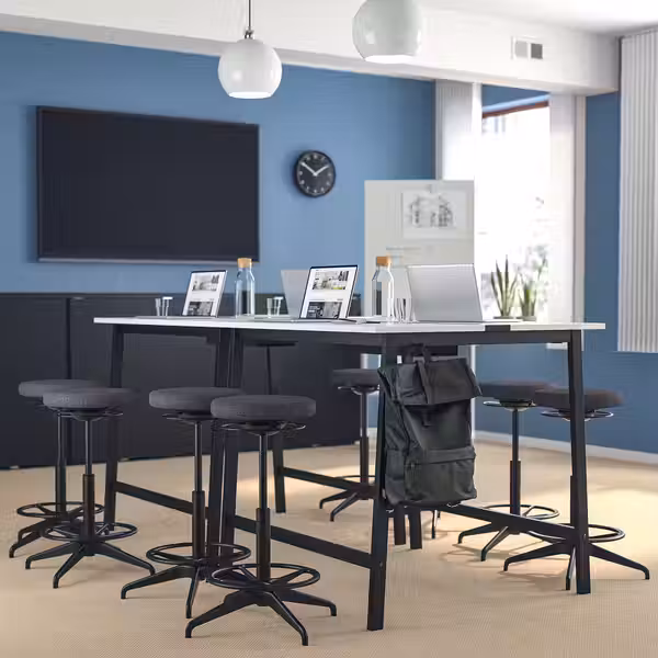 MITTZON МИТТЗОН Конференц-стол - белый/чёрный 120x108x105 см - фото 3