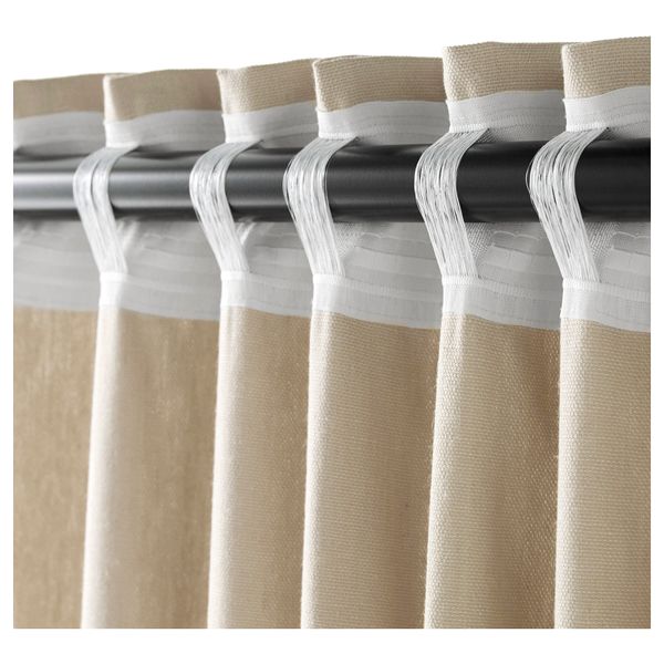 Гардины с прихватом, 1 пара ИНГЕРТ, бежевый (145x300 см) - фото 3