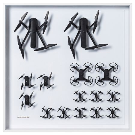 Настенное украшение, «дрон» белый 50x50 см IKEA ИКЕА АРТ-ИВЕНТ 2021 604.917.45