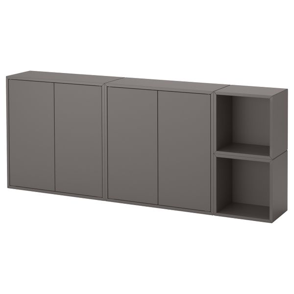 Комбинация настенных шкафов, темно-серый 175x25x70 см IKEA EKET ЭКЕТ 392.864.07 - фото 1