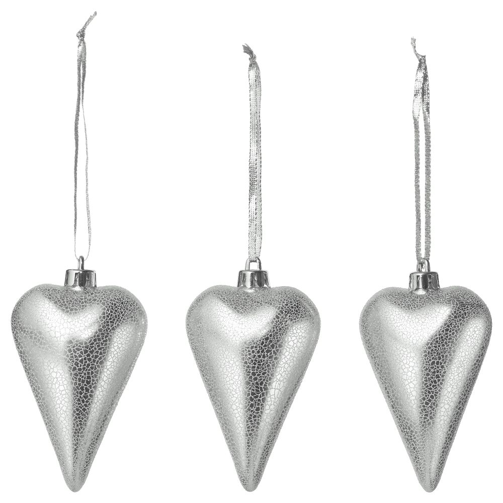 Украшение подвесное ВИНТЕР 2016, сердце серебристый - фото 1