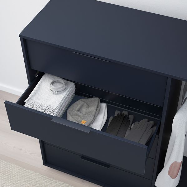 Комод с платяной штангой, черно-синий 119x118 см IKEA NORDMELA НОРДМЕЛА 604.216.58 - фото 3