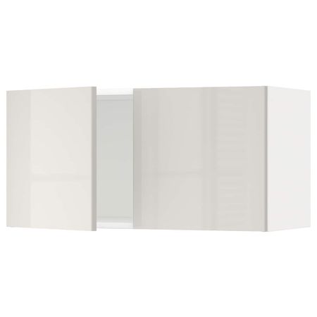 Навесной шкаф с 2 дверцами, белый/Рингульт светло-серый 80x40 см IKEA METOD МЕТОД 394.461.75