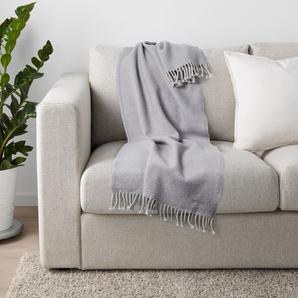 Плед, светло-серый 60x160 см IKEA OMTÄNKSAM ОМТЭНКСАМ 804.694.56 - фото 4