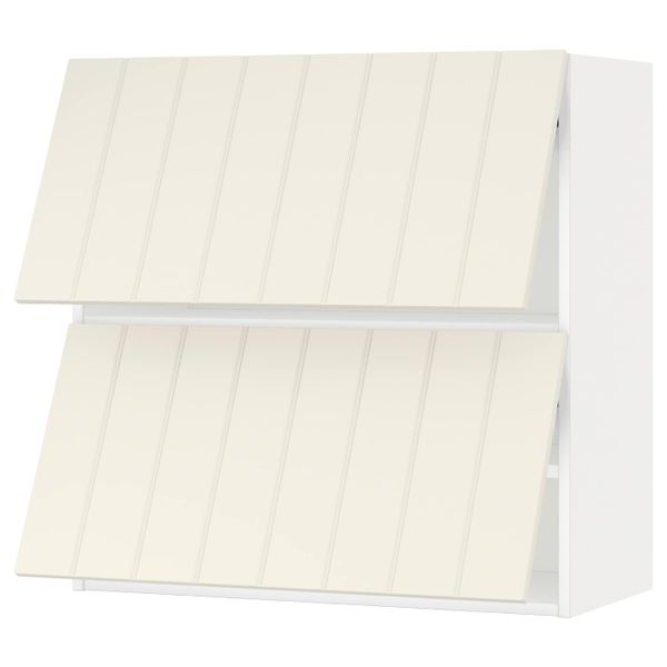 Навесной шкаф, 2 дверцы, горизонтал, белый/Хитарп белый с оттенком 80x80 см IKEA МЕТОД 592.264.60 - схема-чертеж с размерами