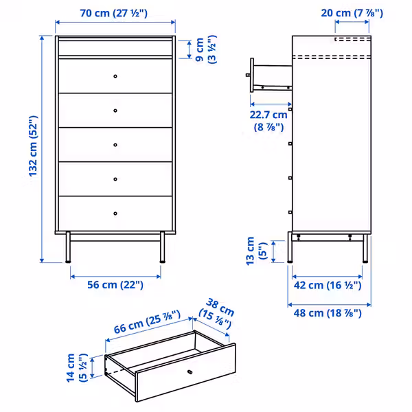 IKEA, дополнительный ракурс - схема-чертеж с размерами