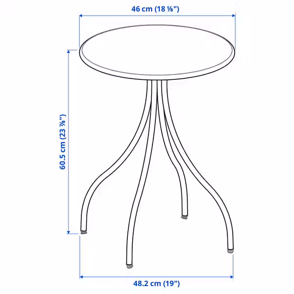 TÅNEBRO ТОНЕБРО Придиванный столик - д/дома/улицы/антрацит 46 см - фото 9