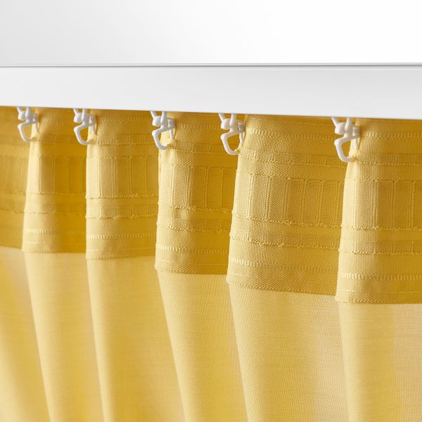 Гардины, очищающие воздух, 2 шт., желтый 145x300 см IKEA GUNRID ГУНРИД 004.686.01 - фото 4